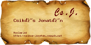Csikós Jonatán névjegykártya